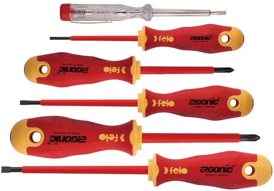 FELO Zestaw wkrętaków izolowanych 6 szt (5 próbnik) Ergonic seria 400 FELO Zestaw wkrętaków izolowanych 6 szt (5 próbnik) Ergonic seria 400