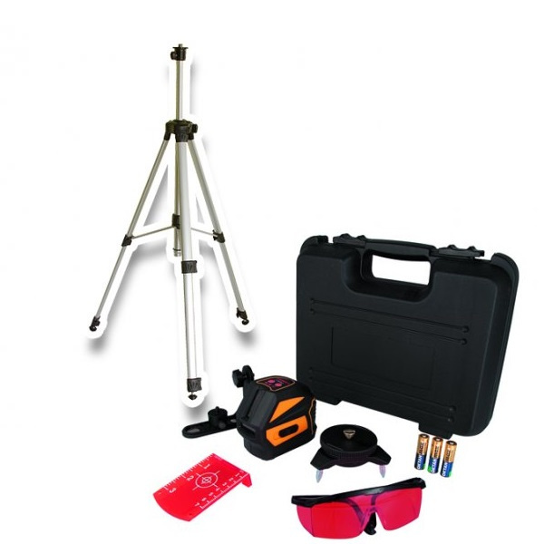 FUKUDA-Lamigo EK-118RW Laser budowlany majsterski 2-liniowy w walizce z profilowanym wnętrzem statyw STL 145M FUKUDA-Lamigo EK-118RW Laser budowlany majsterski 2-liniowy w walizce z profilowanym wnętrzem statyw STL 145M