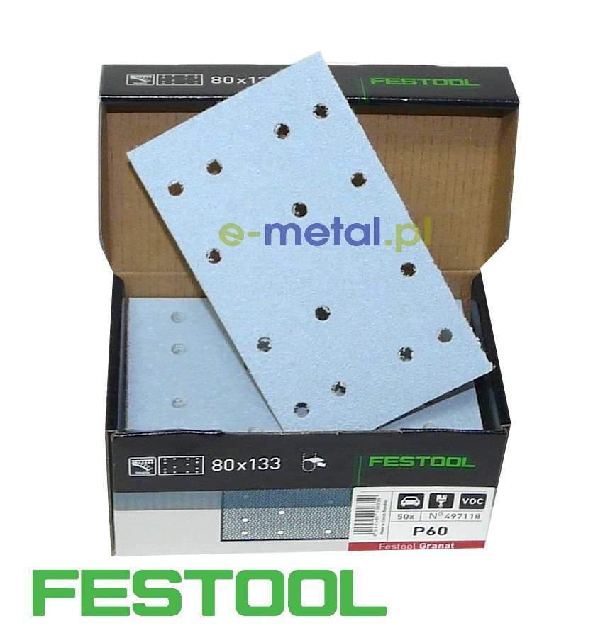 Festool arkusze ścierne STF 80x133 P100 GR100 Festool arkusze ścierne STF 80x133 P100 GR100