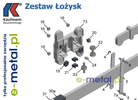 KAUFMANN Zestaw naprawczy łożyska, części do TopLine P-21 P-22 P-23 (10.425.01)