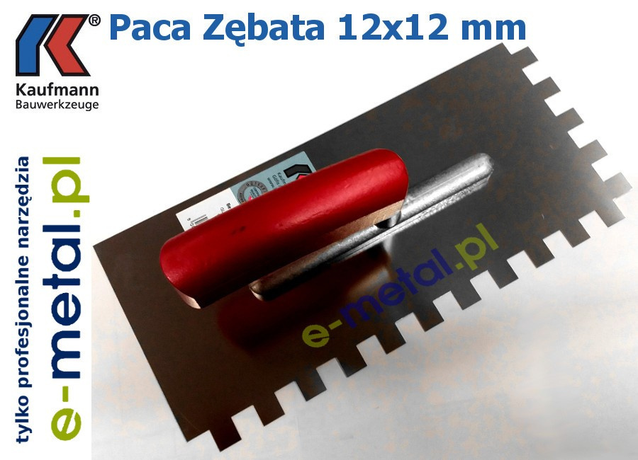 Kaufmann - Paca z Zębami - E-12 280x130x0,75 mm - Ząb 12x12 - Nierdzewna Kaufmann - Paca z Zębami - E-12 280x130x0,75 mm - Ząb 12x12 - Nierdzewna