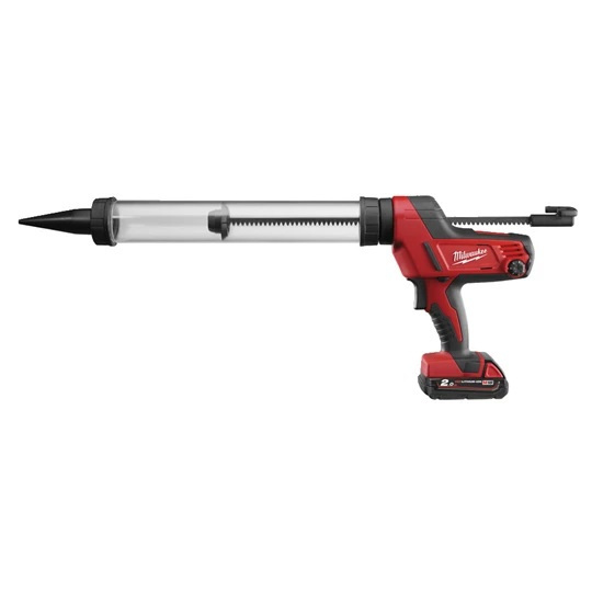 Milwaukee C18 PCG/600T-201B HEAVY DUTY AKUMULATOROWY PISTOLET DO KLEJENIA Z TUBĄ 600 ML Milwaukee C18 PCG/600T-201B HEAVY DUTY AKUMULATOROWY PISTOLET DO KLEJENIA Z TUBĄ 600 ML
