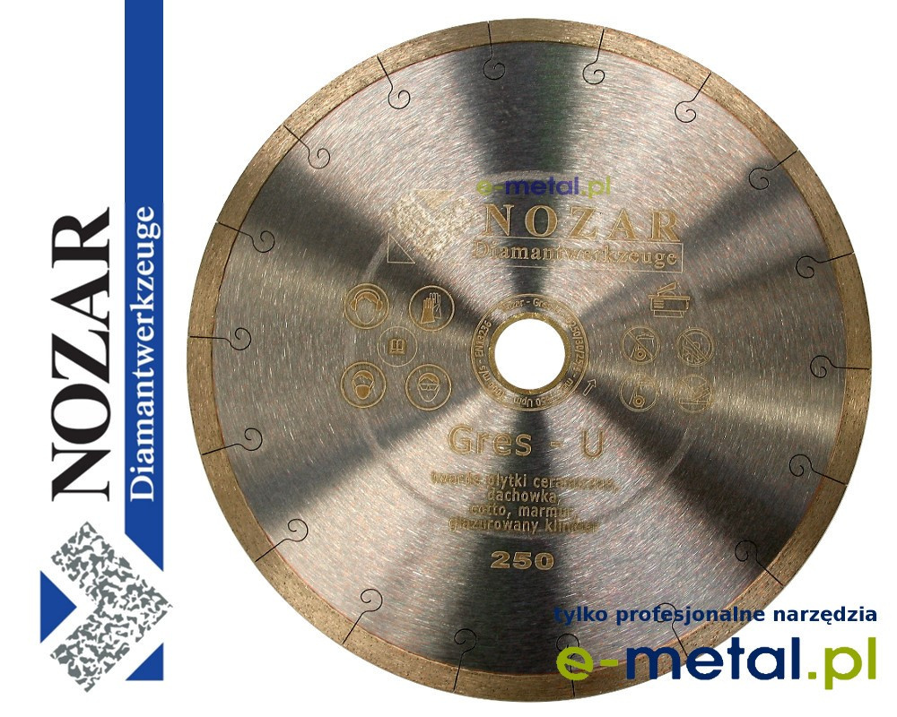 NOZAR - Tarcza Diamentowa - Gres-U 250mm x 30,0mm x 2,0mm x 10,0mm NOZAR - Tarcza Diamentowa - Gres-U 250mm x 30,0mm x 2,0mm x 10,0mm