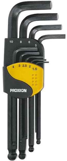PROXXON Zestaw kluczy imbusowych długich z kulką, 9 części