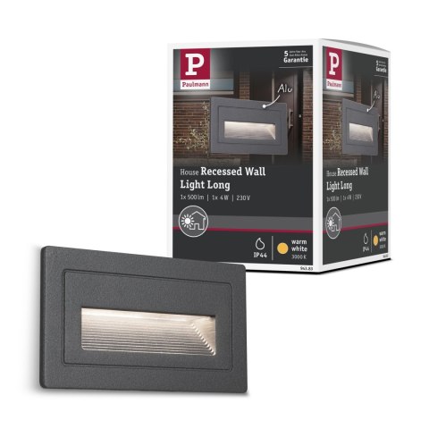 Oprawa elewacyjna LONG 4W 3000K IP44 230V szary / aluminium