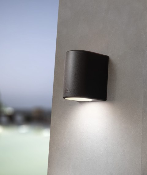 Oprawa elewacyjna MARTA 160-1L FROSTED Fumagalli GX53 LED CCT 10W 192 mm 3000K/4000K/6500K SET IP55 230V czarny / tworzywo sztuc