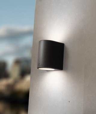 Oprawa elewacyjna MARTA 160-2L FROSTED Fumagalli GX53 LED CCT 2x10W 192 mm 3000K/4000K/6500K SET IP55 góra/dół 230V czarny / two