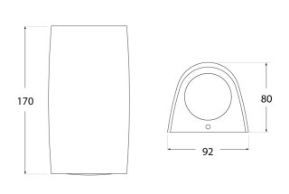 Oprawa elewacyjna MARTA 90-1L FROSTED Fumagalli GU10 LED CCT 4,8W 170 mm 2700K/4000K SET IP55 230V czarny / tworzywo sztuczne