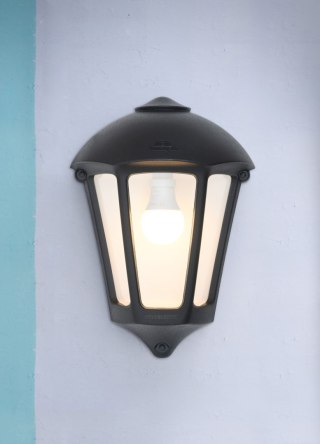 Oprawa elewacyjna kinkiet GIULIO BLACK CLEAR Fumagalli E27 wys.375mm, szer.265A/115 mm IP55 230V czarny / tworzywo sztuczne