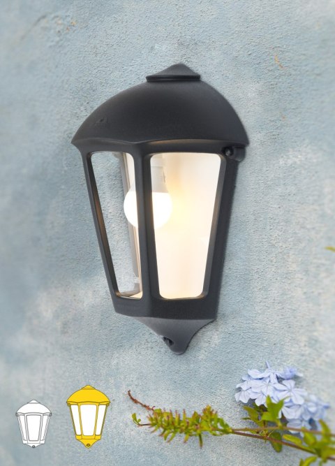 Oprawa elewacyjna kinkiet GIULIO BLACK CLEAR Fumagalli E27 wys.375mm, szer.265A/115 mm IP55 230V czarny / tworzywo sztuczne