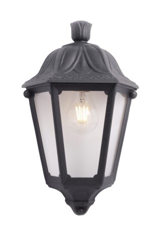 Oprawa elewacyjna kinkiet IESSE BLACK CLEAR Fumagalli E27 wys.350 mm, szer.220 mm IP55 230V czarny / tworzywo sztuczne