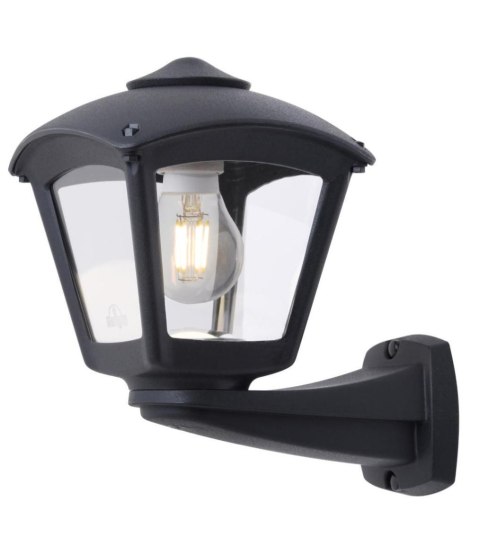 Oprawa elewacyjna kinkiet NARDO/ROBY CLEAR Fumagalli E27 wys.275 mm, szer.260 mm IP55 230V czarny / tworzywo sztuczne