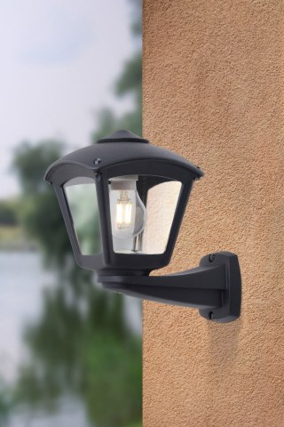 Oprawa elewacyjna kinkiet NARDO/ROBY CLEAR Fumagalli E27 wys.275 mm, szer.260 mm IP55 230V czarny / tworzywo sztuczne