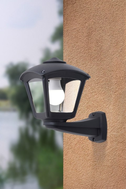 Oprawa elewacyjna kinkiet NARDO/ROBY CLEAR Fumagalli E27 wys.275 mm, szer.260 mm IP55 230V czarny / tworzywo sztuczne
