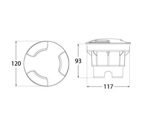 Oprawa najazdowa CECI 120 3L GREY FROSTED Fumagalli GX53 LED CCT 3W średnica 120 mm 3000K/4000K/6500K IP67 szary / tworzywo sztu