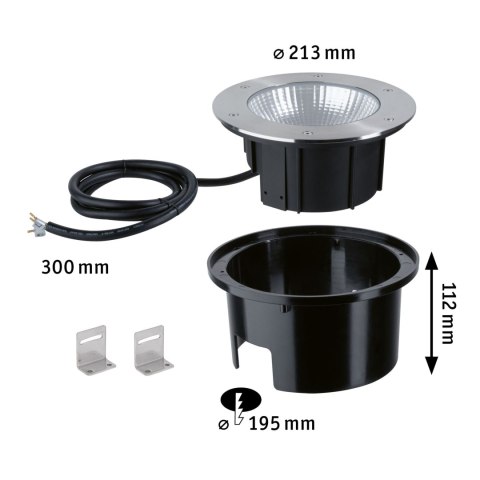 Oprawa najazdowa DUREA LED 12,5W 870lm IP67 okrągła 3000K 230V stal nierdzewna / szkło