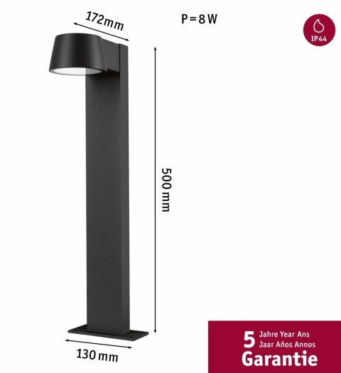 Oprawa ogrodowa CAPEA LED 6W 500lm 3000K 500mm IP44 230V antracyt aluminium