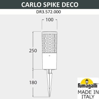 Oprawa ogrodowa CARLO SPIKE DECO Fumagalli GU10 LED CCT 2,9W SET 4000/2700K IP55 230V czarny / tworzywo sztuczne