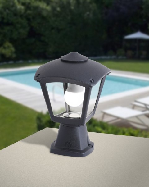 Oprawa ogrodowa DISMA/ROBY CLEAR E27 wys.290 mm, szer.200 mm IP55 czarna