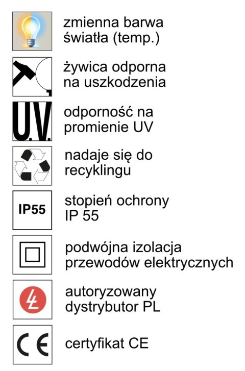 Oprawa ogrodowa ESTER 500 CLEAR Fumagalli GX53 LED CCT 10W 3000K/4000K/6500K SET 500 mm IP55 230V czarny / tworzywo sztuczne