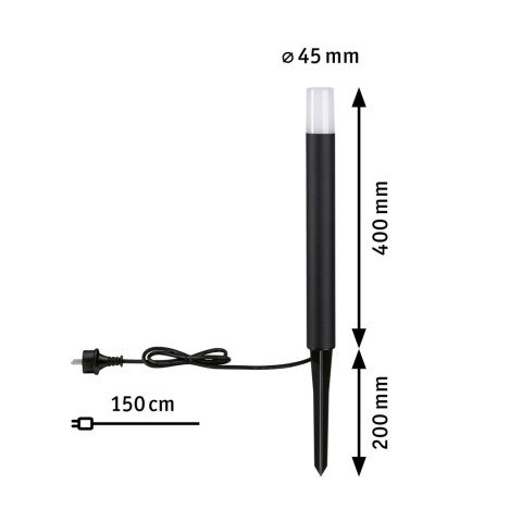 Oprawa ogrodowa FLAREA LED 400mm 3W 280lm 3000K IP65 230V czarny /aluminium