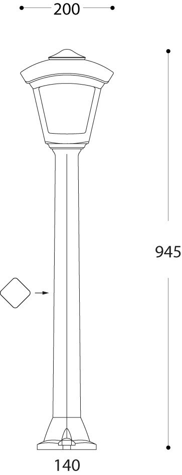 Oprawa ogrodowa GIAFFA/ROBY CLEAR Fumagalli E27 wys.945 mm, szer.200 mm IP55 230V czarny / tworzywo sztuczne