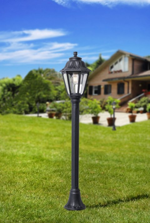 Oprawa ogrodowa MIZAR/ANNA CLEAR Fumagalli E27 wys.1100 mm, szer.220 mm IP55 230V czarny / tworzywo sztuczne