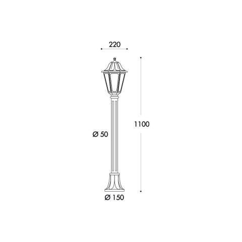 Oprawa ogrodowa MIZAR/ANNA CLEAR Fumagalli E27 wys.1100 mm, szer.220 mm IP55 230V czarny / tworzywo sztuczne