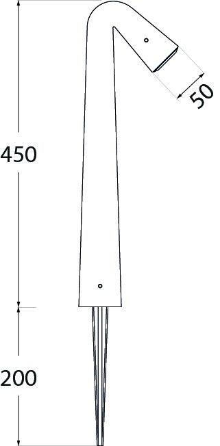 Oprawa ogrodowa STEVEN FROSTED Fumagalli G9 LED 1,7W 4000K 450 mm IP67 230V czarny / tworzywo sztuczne