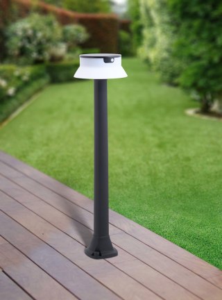 Oprawa ogrodowa Solar JOSEPHA Fumagalli Moduł LED z czujnikiem ruchu PIR 4000K 280lm OPAL REFL. 800 mm IP 55 czarny / tworzywo s