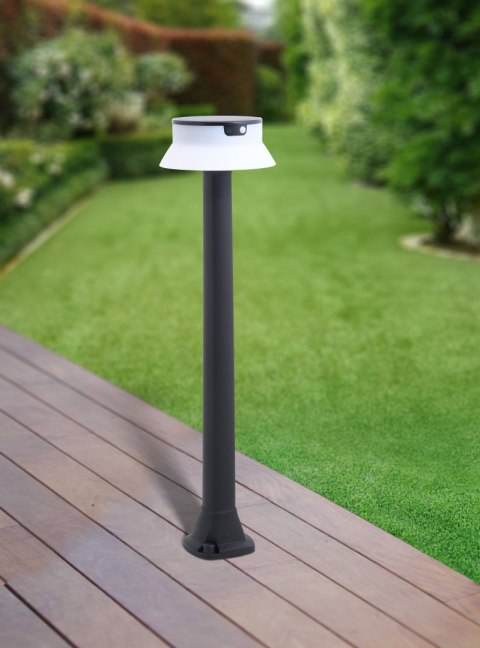 Oprawa ogrodowa Solar JOSEPHA Fumagalli Moduł LED z czujnikiem ruchu PIR 4000K 280lm OPAL REFL. 800 mm IP 55 czarny / tworzywo s