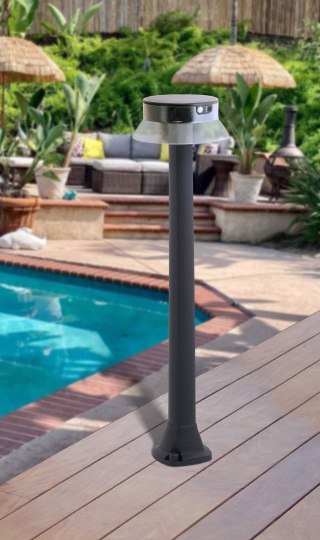 Oprawa ogrodowa Solar JOSEPHA Fumagalli Moduł LED z czujnikiem ruchu PIR 4K 280lm CLEAR REFL 800 mm IP 55 czarny / tworzywo sztu