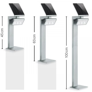 Oprawa ogrodowa solarna z czujnikiem ruchu i zmierzchu STEINEL Xsolar GL-S PIR 1,2,W 150lm 3000K IP44 IK03 srebrna / aluminium