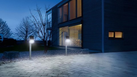 Oprawa ogrodowa solarna z czujnikiem ruchu i zmierzchu STEINEL Xsolar GL-S PIR 1,2,W 150lm 3000K IP44 IK03 srebrna / aluminium