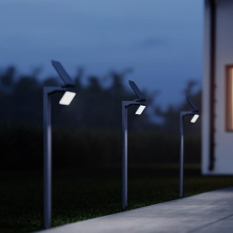 Oprawa ogrodowa solarna z czujnikiem ruchu i zmierzchu STEINEL Xsolar GL-S PIR 1,2,W 150lm 3000K IP44 IK03 srebrna / aluminium