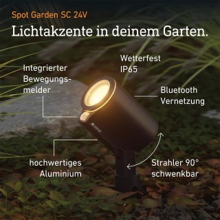 Oprawa ogrodowa wbijana SPOT GARDEN SC LED z czujnikiem 7,84W 363lm 1800-4000K RGBWW IP65 IK03 24V antracyt / aluminium
