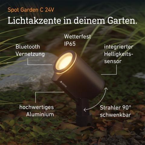 Oprawa ogrodowa wbijana SPOT GARDEN SC LED z czujnikiem 7,84W 363lm 1800-4000K RGBWW IP65 IK03 24V antracyt / aluminium