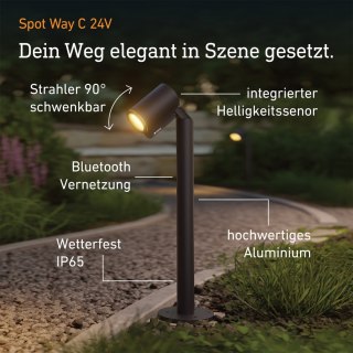 Oprawa ogrodowa wbijana SPOT WAY GARDEN C LED bez czujnika 7,84W 363lm 1800-4000K RGBWW IP65 IK03 24V antracyt / aluminium
