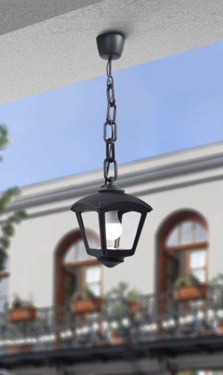 Oprawa ogrodowa wisząca SICAR/ROBY CLEAR Fumagalli E27 wys.700 mm, szer.200 mm IP55 230V czarny / tworzywo sztuczne