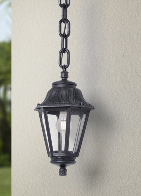 Oprawa ogrodowa wisząca Sichem/Anna CLEAR Fumagalli E27 wys.800 mm, szer.220 mm IP55 230V czarny / tworzywo sztuczne