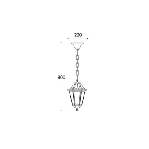 Oprawa ogrodowa wisząca Sichem/Anna CLEAR Fumagalli E27 wys.800 mm, szer.220 mm IP55 230V czarny / tworzywo sztuczne