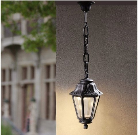 Oprawa ogrodowa wisząca Sichem/Anna CLEAR Fumagalli E27 wys.800 mm, szer.220 mm IP55 230V czarny / tworzywo sztuczne