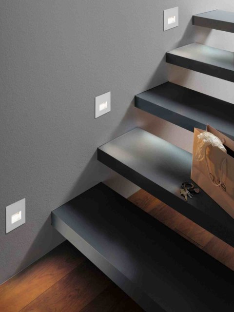 Oprawa przyschodowa EDGE LED kwadrat 1x1,2W 50lm 2700K 230V biały matowy / tworzywo sztuczne