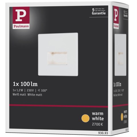 Oprawa przyschodowa EDGE LED kwadrat 1x1,2W 50lm 2700K 230V biały matowy / tworzywo sztuczne