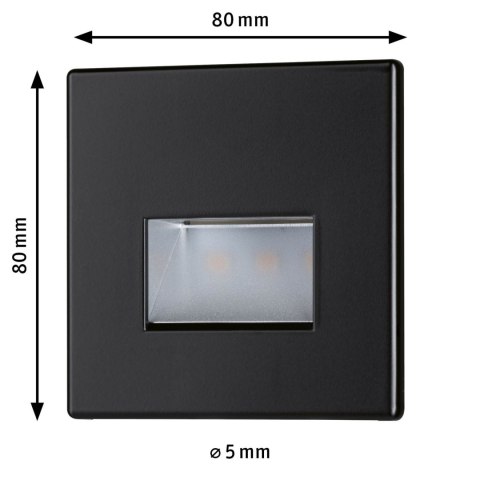 Oprawa przyschodowa EDGE LED kwadrat 1x1,2W 50lm 2700K 230V czarny matowy / tworzywo sztuczne