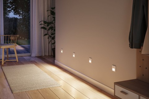 Oprawa przyschodowa TSARO LED kwadrat 1x1,W 80lm 2700K IP20 230V biały matowy / tworzywo sztuczne
