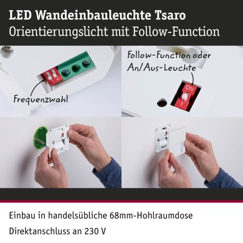 Oprawa przyschodowa TSARO LED kwadrat 1x1,W 80lm 2700K IP20 230V biały matowy / tworzywo sztuczne