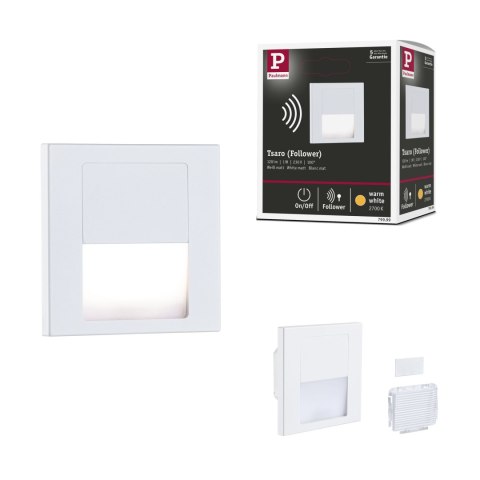 Oprawa przyschodowa TSARO LED kwadrat 1x1,W 80lm 2700K IP20 230V biały matowy / tworzywo sztuczne