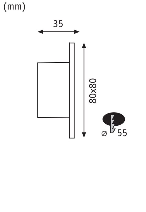 Oprawa przyschodowa TSARO LED kwadrat 1x1,W 80lm 2700K IP20 230V czarny matowy / tworzywo sztuczne
