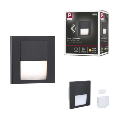 Oprawa przyschodowa TSARO LED kwadrat 1x1,W 80lm 2700K IP20 230V czarny matowy / tworzywo sztuczne